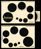 Embellissement Scrap Couverture de Mini-album à Cercles, format paysage, en Carton
