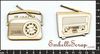Embellissement Scrap Radios Vintage, en Carton bois