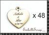 embellissement en français pour le scrapbooking 48 Coeurs personnalisés avec anneau, pour faire-part, en Carton