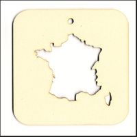 Embellissement Scrap La France évidée en Carton