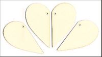 Embellissement Scrap Quatre demi-coeurs en Carton