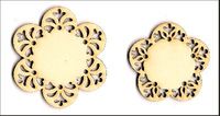 Embellissement Scrap Fleurs de Dentelle, en Carton bois