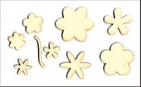 Embellissement Scrap Encore des Fleurs Superposables, en Carton bois