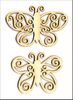 embellissement en français pour le scrapbooking Papillons à Volutes, en Carton bois