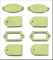 Embellissement Scrap Dix Petites Etiquettes en Feutrine