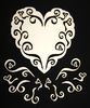 embellissement en français pour le scrapbooking Plaque Coeur à Volutes en Carton