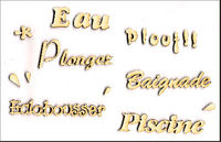 Embellissement Scrap Les Petits Mots de l'Eau, en Carton bois