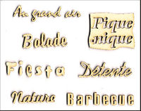 Embellissement Scrap Les Petits Mots du Grand Air, en Carton bois