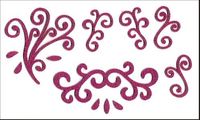 Embellissement Scrap Lot de Grandes Volutes Baroques en Feutrine