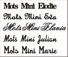 Embellissement Scrap Mots Mini en Carton