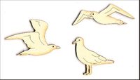 Embellissement Scrap Mouettes, en Carton bois