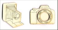 Embellissement Scrap Panoplie du Photographe, en Carton bois