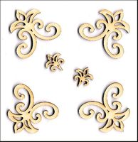 Embellissement Scrap Angles Baroques, en Carton bois