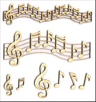 Embellissement Scrap Partitions de Musique, en Carton bois