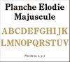 embellissement en français pour le scrapbooking Planche Elodie Majuscule Classique en Liège