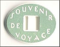 Embellissement Scrap Passe-Ruban Ovale Souvenir de Voyage