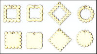 Embellissement Scrap Petits Cadres à Suspendre, en Carton bois