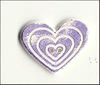 embellissement en français pour le scrapbooking Bouton Coeurs Pointus Concentriques