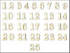 embellissement en français pour le scrapbooking Chiffres pour calendrier de l'avent de fonte Elodie, en Carton bois