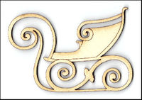 Embellissement Scrap Traineau en Carton bois