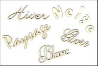 Embellissement Scrap Les Petits Mots de l'Hiver, en Carton bois