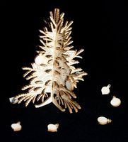 Embellissement Scrap Sapin de Noël 3D en Carton bois
