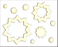 Embellissement Scrap Cadres Etoiles à 10 branches, en Carton bois