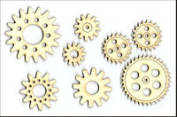 Embellissement Scrap Engrenages, en Carton bois