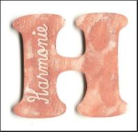 Embellissement Scrap Lettre H gravée