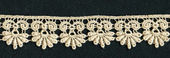 Embellissement Scrap Dentelle de Fleurs et Volutes, couleur beige