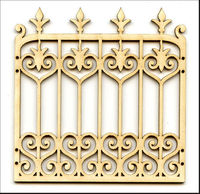 Embellissement Scrap Barrière de Cœurs en Fer forgé, en Carton bois