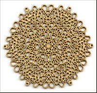 Embellissement Scrap Napperon de Dentelle Hexagonal, en Carton bois