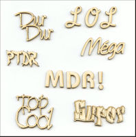 Embellissement Scrap Les Petites Onomatopées de l'Ado, en Carton bois