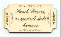 Embellissement Scrap Grand Ticket Shabby, Personnalisé, en Carton bois 