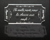 Embellissement Scrap Grand Ticket Shabby, Personnalisé, en Transparence