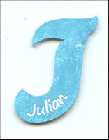 Embellissement Scrap Lettre J gravée, Personnalisée
