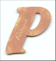 Embellissement Scrap Lettre P gravée, Personnalisée