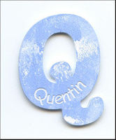 Embellissement Scrap Lettre Q gravée, Personnalisée