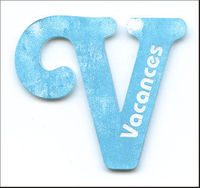 Embellissement Scrap Lettre V gravée, Personnalisée