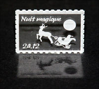 Embellissement Scrap Timbre Nuit Magique de Noël, en Transparence givrée