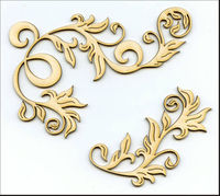 Embellissement Scrap Volutes Tout feu Tout Flamme, en Carton bois