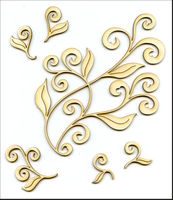 Embellissement Scrap Rameau de Volutes, en Carton bois