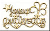 Embellissement Scrap Mot Joyeux Anniversaire, Enfantin, en Carton bois