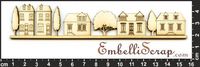 Embellissement Scrap Bordure de Maisons, en Carton bois