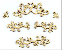 Embellissement Scrap Volutes de Lys, en Carton bois