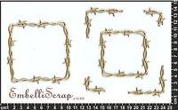 Embellissement Scrap Cadre en Fil de Fer Barbelé, en Carton bois