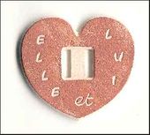 Embellissement Scrap Passe-Ruban Coeur Elle et Lui