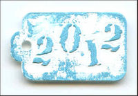 Embellissement Scrap 2012 sur Etiquette Usée