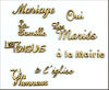 embellissement en français pour le scrapbooking Les Petits Mots du Mariage, en Carton bois