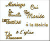 Embellissement Scrap Les Petits Mots du Mariage, en Carton bois